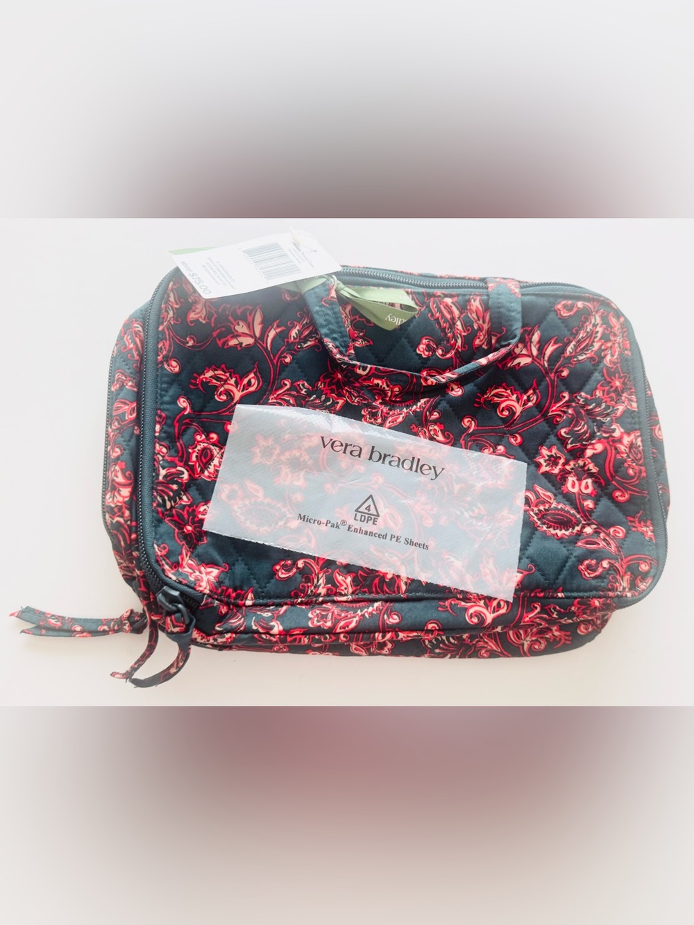 Vera Bradley Ultimate Travel Case Cosmetic Makeup Victorian Vines Green